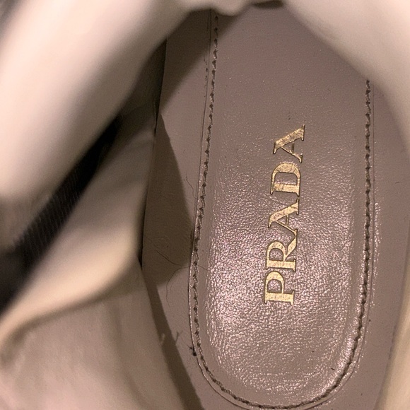 Prada white leather high top tennis shoes size 40.5 - Picture 8 of 15